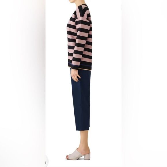 Diane Von Furstenberg Stripe Knit Pullover Sweater Size Small Oversized - Picture 2 of 9